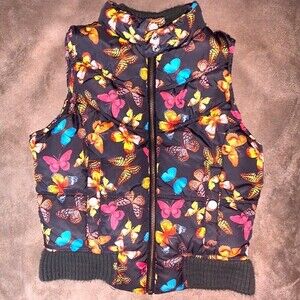Old navy puffer vest-butterflies ‎ child size S